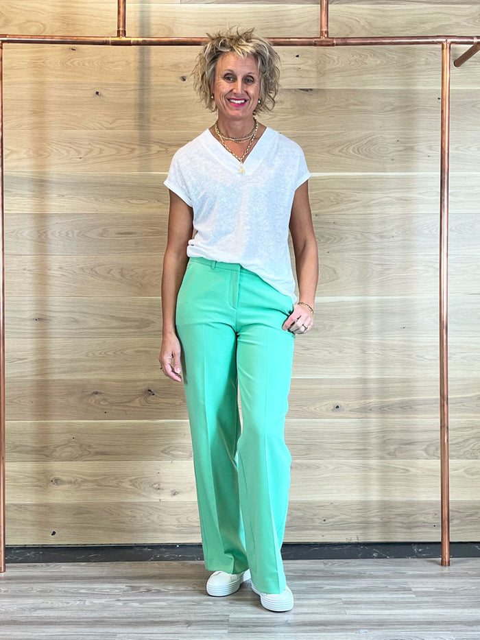 Summum Wide Leg Trousers Soft Emerald