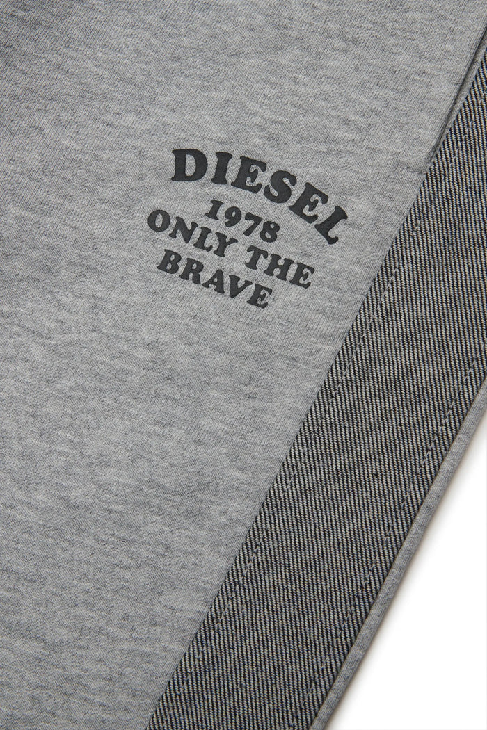 Sweatpants with denim side bands