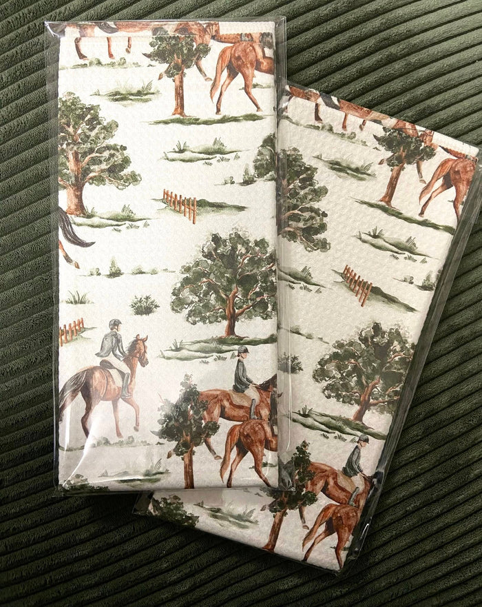The Equestrian Landscape Dish Towel - Deer Creek Mercantile