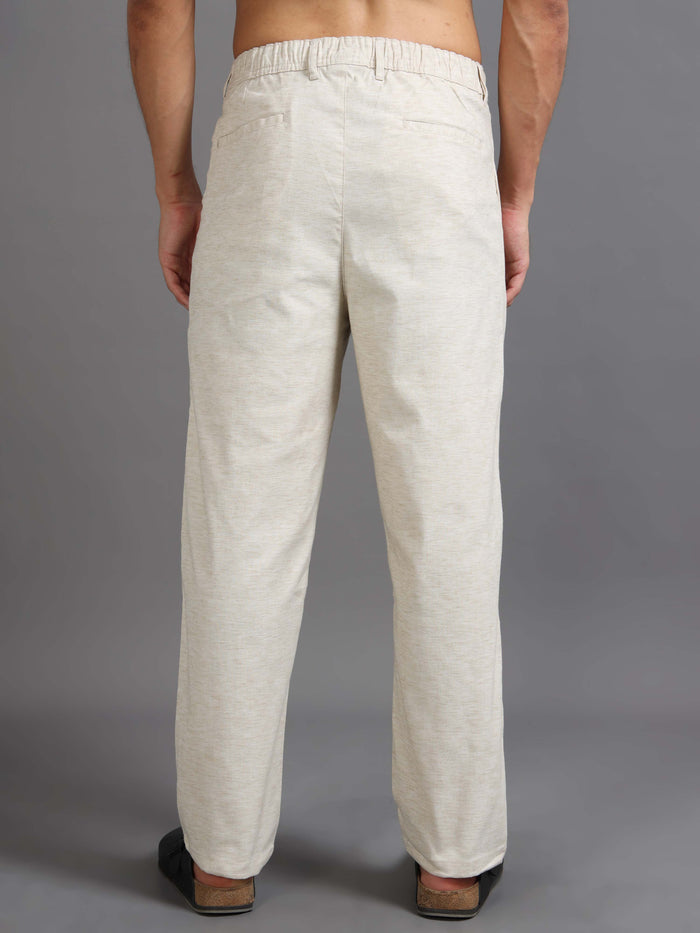 Versatile Pleated Trouser In Cream Online - Trouser For Men