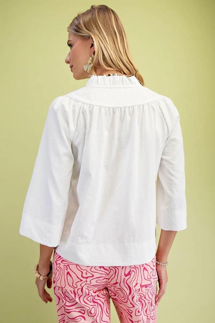 Women's Ruffle Neck Blouse