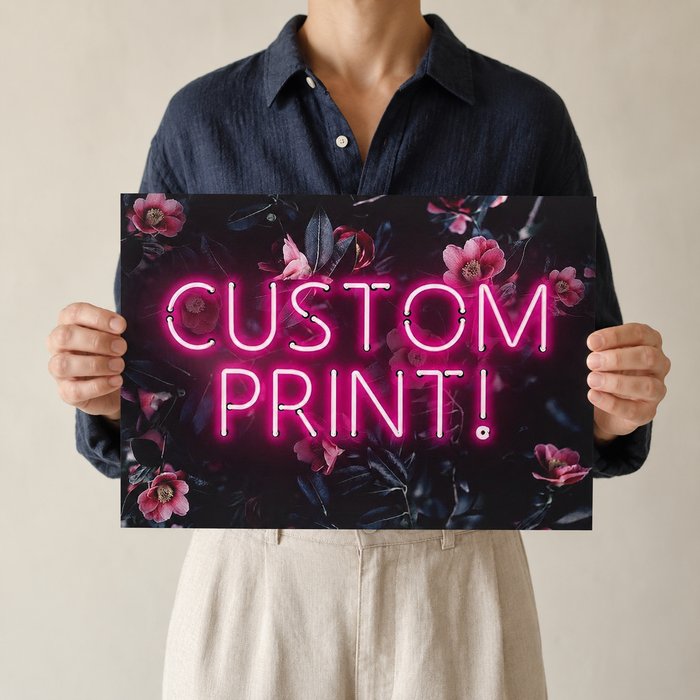 Your Words in Neon — Landscape Custom Print