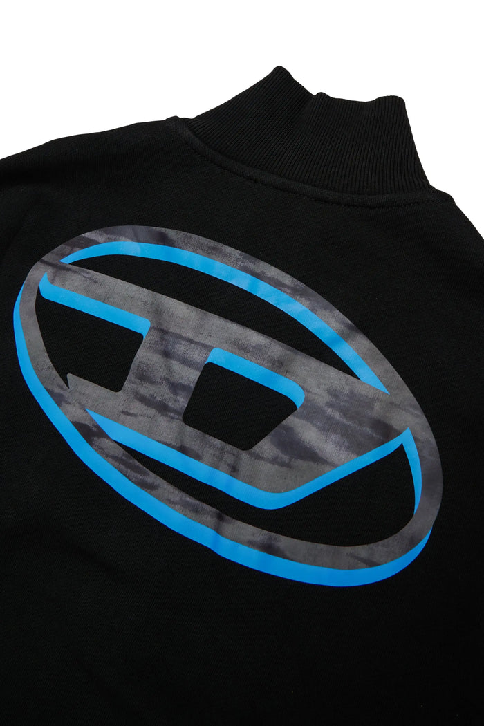 Zip-up sweatshirt with two-tone Oval D print