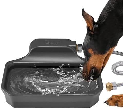 1 Gallon Dog Water Bowl for Outdoor Dog Bowls & Feeders Pet Clever Black