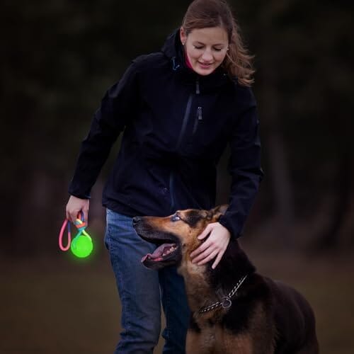 2 Pcs Dog Training Ball on Rope Glow in The Dark Ball Toys Pet Clever