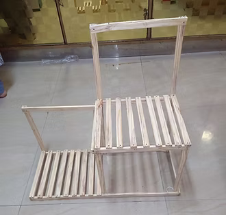 2 tier wooden L-sit tray with dry fruit jars - Salsabila Artsea