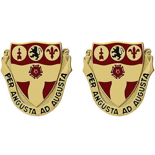 218th Field Artillery Regiment Unit Crest (Per Angusta Ad Augusta) Army Unit Crests