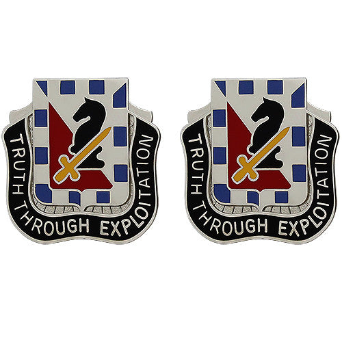 221st Military Intelligence Battalion Unit Crest (Truth Through Exploitation) Army Unit Crests