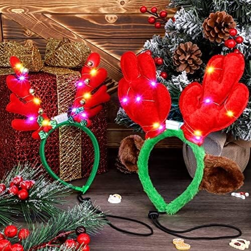 3 Pieces Light up Pet Christmas Headbands LED Cat Clothing Pet Clever