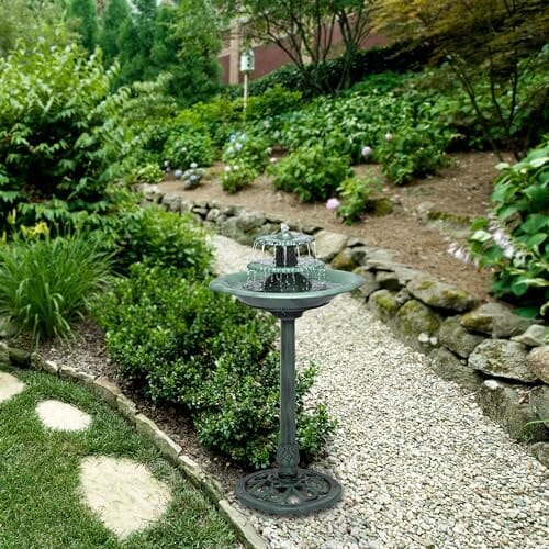 3-Tiered Pedestal Water Fountain and Birdbath Fountain Pump Pet Clever