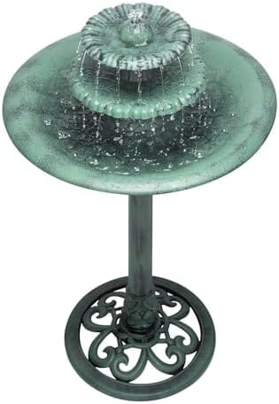 3-Tiered Pedestal Water Fountain and Birdbath Fountain Pump Pet Clever