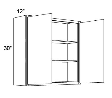 30" HIGH WALL CABINETS- DOUBLE DOOR Metro Gray