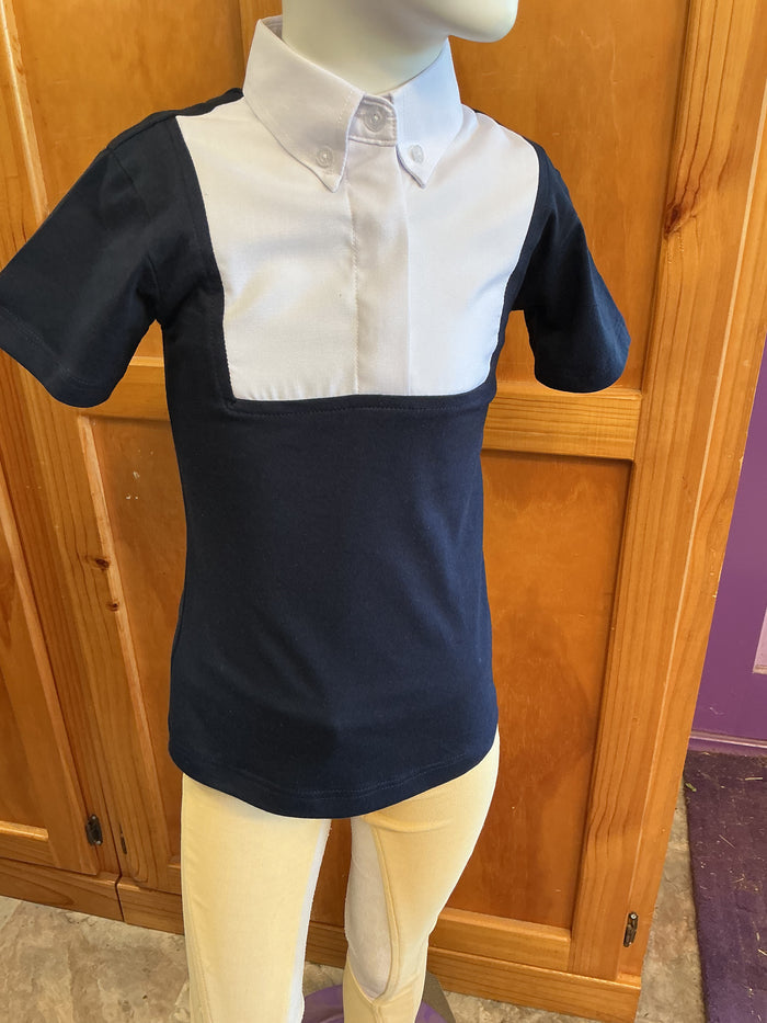 Navy & White "NEW" Childrens Tie T-Shirt (010)