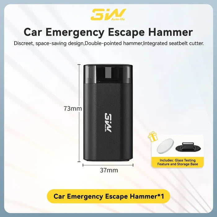 3W  2-in-1  Car Window Hammer Breaker & Seatbelt Cutter with Compact Dual-Head Design Car Accessories Convenient, practical, safe and reliable