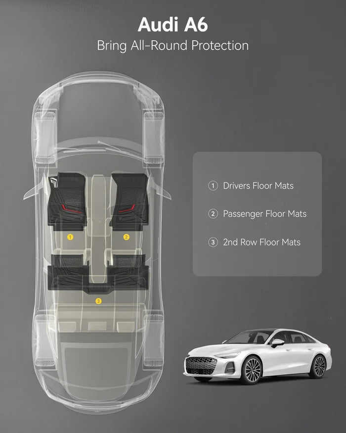 3W 2026-2027 Audi A6 Floor Mats | Thorex™ All Weather Protection (Not Fit PHEV)