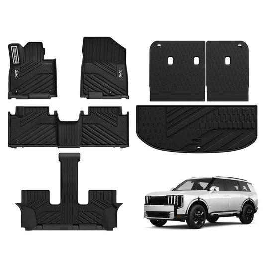 3W 2027 Kia Telluride Hybrid 7 & 8 Seats Floor Mats & Cargo Liner | Thorex™ All-Weather Protection