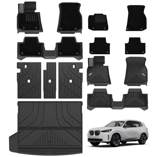 3W BMW X3 2025-2026 Floor Mats & Cargo Liner Full Set Thorex™ All-Weather Protection - 3Wliners