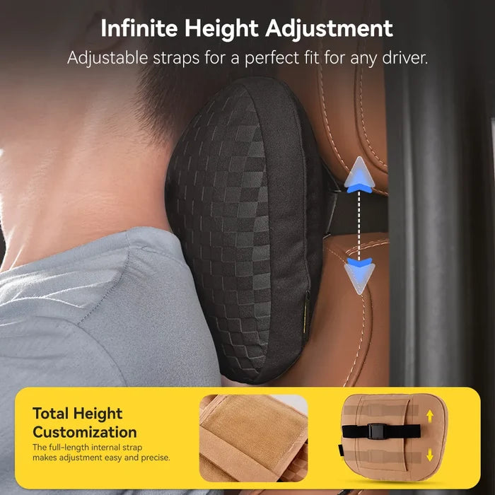 3W Car Neck Pillow & Lumbar Pillow Set with Adjustable Strap Washable Car Accessories - 3Wliners
