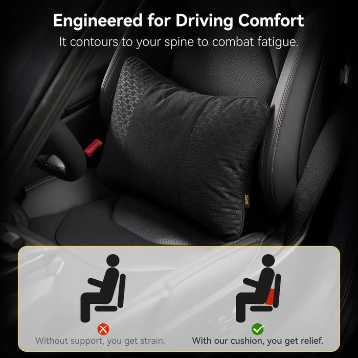 3W Car Neck Pillow & Lumbar Pillow Set with Adjustable Strap Washable Car Accessories - 3Wliners