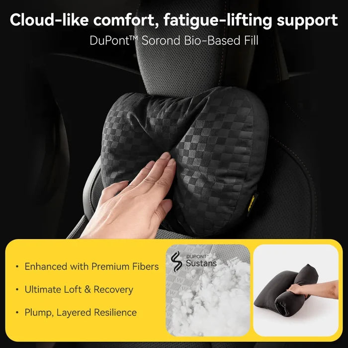 3W Car Neck Pillow & Lumbar Pillow Set with Adjustable Strap Washable Car Accessories - 3Wliners