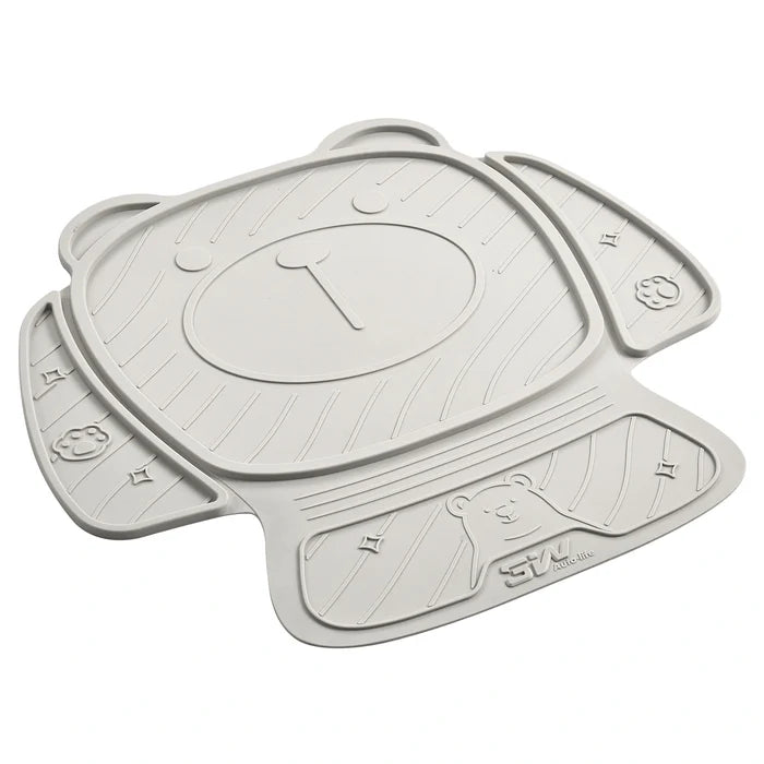 3W Car Seat Protector for Child car seat，TPE All Weather Heavy Duty Car Accessories, Applicable to All Models, Bear Baby Model, Black White Orange