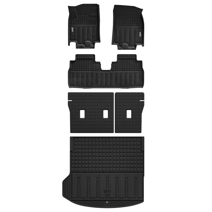 3W Floor Mats & Seat Back Mats & Cargo Liner for Chevrolet Chevy Equinox EV (Not Fit Gasoline) 2024 2025, All Weather TPE Custom Fit Full Set Car Floor Mats, Black
