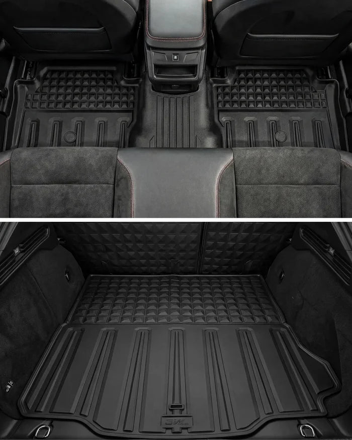 3W Floor Mats & Cargo Liner & Seatback Mats for 2024-2025 2026 Dodge Charger EV Daytona (Fit 2-Door, Not for 4-Door) Scat Pack & R/T, All Weather TPE Custom Fit Car Mats Floor Liners Full Set, Black