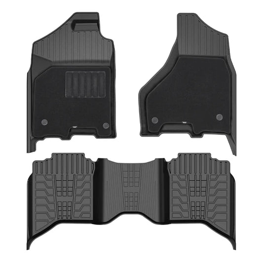 3W 2013-2018 Dodge Ram 1500/2500/3500 Crew Cab, 2019-2024 Dodge Ram 1500 Classic Crew Cab Custom Floor Mats  Thorex™ All-Weather Protection - 3Wliners