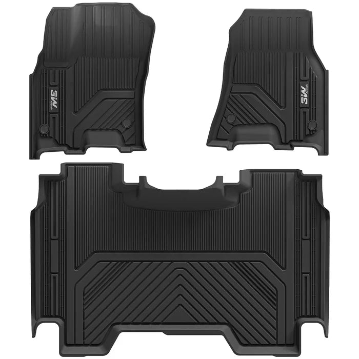 3W Floor Mats Fit for 2025 Dodge Ram 1500 TPE All Weather Custom Fit Floor Liner for Ram 1500 Accessories 1st and 2nd Row Car Mats, Black