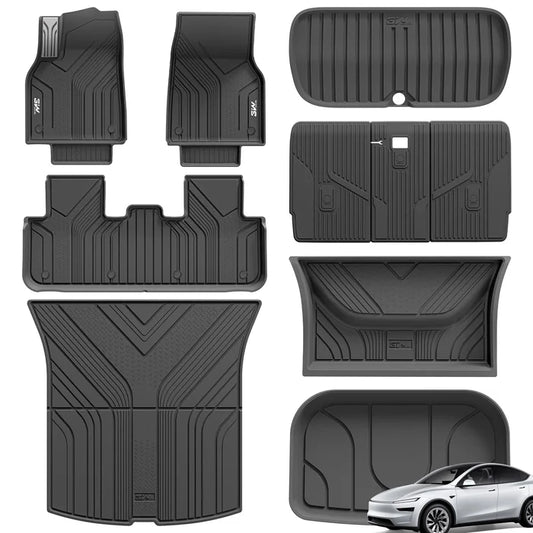 3W Floor Mats / Trunk Mat for Tesla Model Y Juniper 2025-2026  All Weather Protection Floor Mats Trunk Mat Back Seat Cover Set Full Protcetion