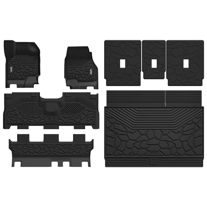 3W Floor Mats & Cargo Liner & Seat Back Mats for 2025 2026 Ford Expedition Max Bench Seating 8 Seats, All Weather for 2025 2026 Ford Expedition Max (Not fit 7 Seats) Full Set Floor Mats (Only MAX)