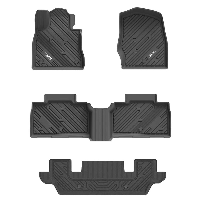 3W Ford Explorer 2020-2025 Floor Mats 6-Seat (Includes Hybrid) TPE Material & All-Weather Protection Vehicles & Parts 3Wliners 2020-2025 6 Seat Explorer 2020-2025 1st&2nd&3rd Row Mats