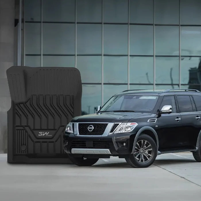 3W Nissan Armada 2017 2018 / Infiniti QX80 2014-2018 / Infiniti QX56 2011-2013 Custom Floor Mats TPE Material & All-Weather Protection Vehicles & Parts 3Wliners