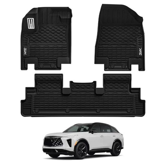 Floor Mats for Infiniti QX65, All Weather TPE Custom Fit Floor Liners, TPE Easy Clean Durable 1st-2nd Row Car Mats Car Accessories, with Metal Pedals,Black