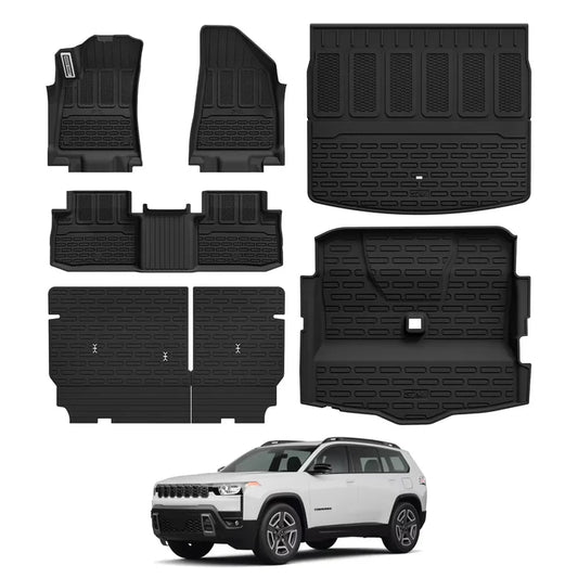 3W Jeep Cherokee 2026-2027 Custom Floor Mats / Trunk Mat / Seat Back Protector Thorex™ All-Weather Protection