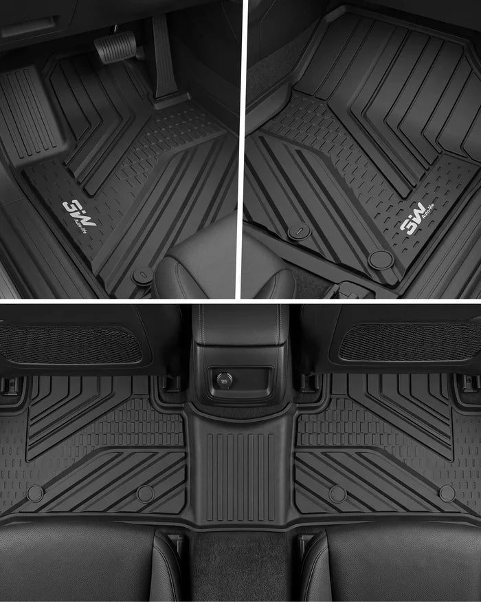 Car Mats & Cargo Liner & Seat Back Protector Set for Kia Sorento 6/7 Seat, All Weather TPE Custom Fit Floor Liners Set, TPE Easy Clean Durable Mats, Car Accessories, Black