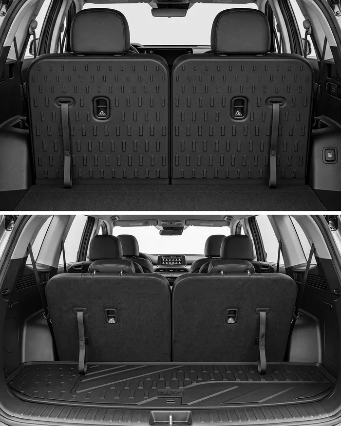 Car Mats & Cargo Liner & Seat Back Protector Set for Kia Sorento 6/7 Seat, All Weather TPE Custom Fit Floor Liners Set, TPE Easy Clean Durable Mats, Car Accessories, Black