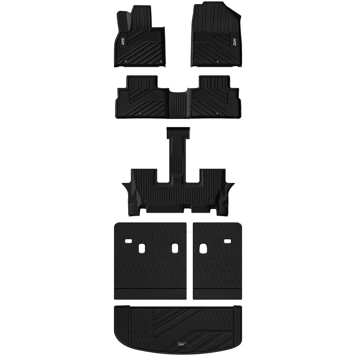 3W Kia Telluride 2020-2025 (Gas Models) Fits 7 & 8 Seat Custom Floor Mats& Cargo Liner Thorex™ All-Weather Protection - 3Wliners