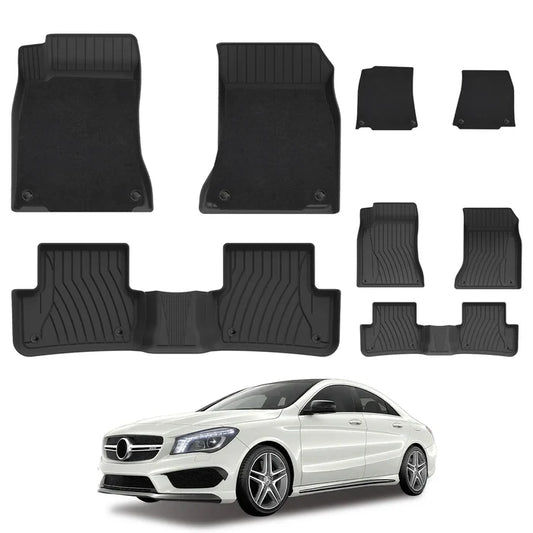 3W Mercedes-Benz CLA 2020-2024 Custom TPE Floor Mats with Double Layer Carpet & All-Weather Protection Vehicles & Parts Car Accessories