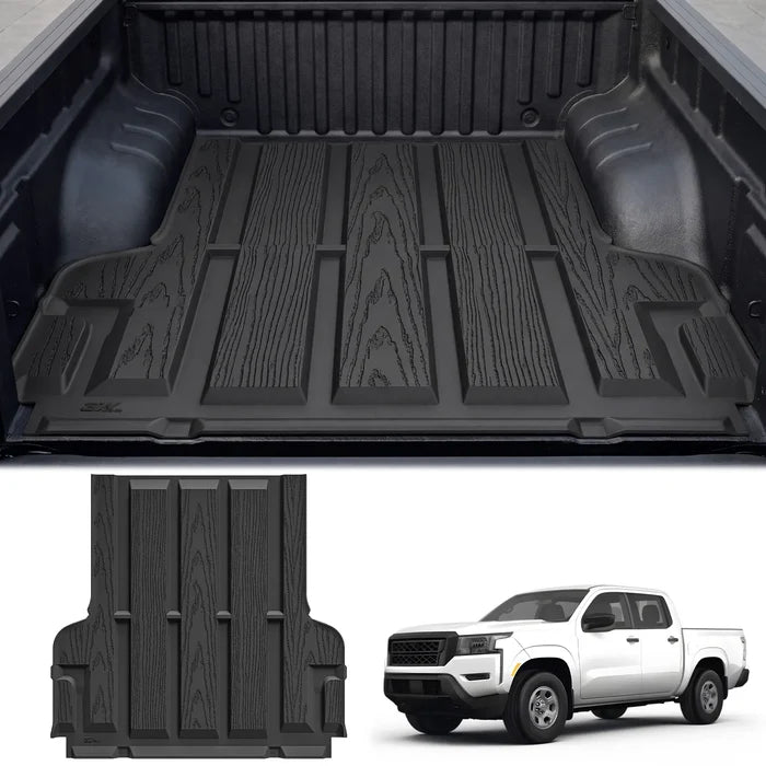 3W Floor Mats & Truck Bed Mat for Nissan Frontier 2025 2024 2023 2022 Crew Cab(NOT for 2nd with Under Seat Speaker), All Weather TPE Custom Fit Car Liner for Frontier