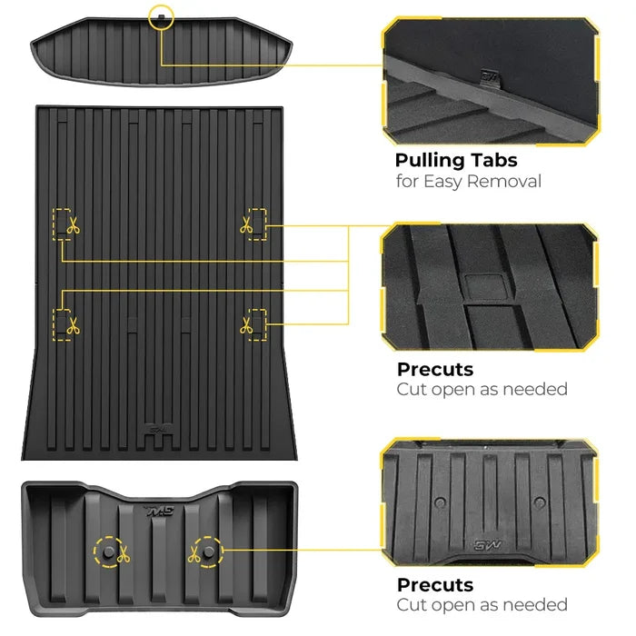 3W Tesla Cybertruck 2023 2024 Custom Floor Mats / Trunk Mats / Bed Mat Thorex™ All-Weather Protection - 3Wliners