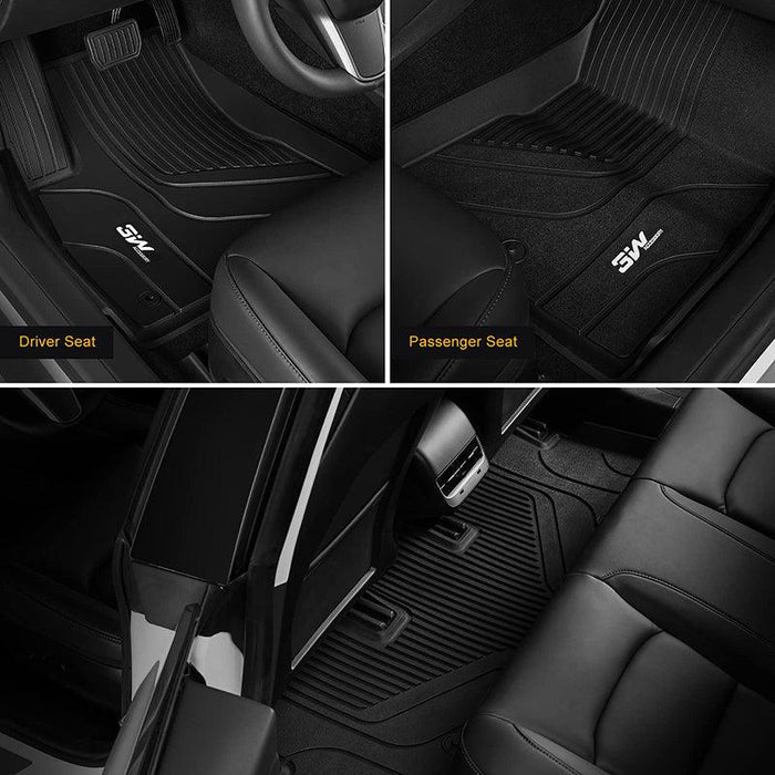 3W Tesla Model 3 2021-2023 Custom Floor Mats / Trunk Mats TPE Material & All-Weather Protection Vehicles & Parts 3Wliners