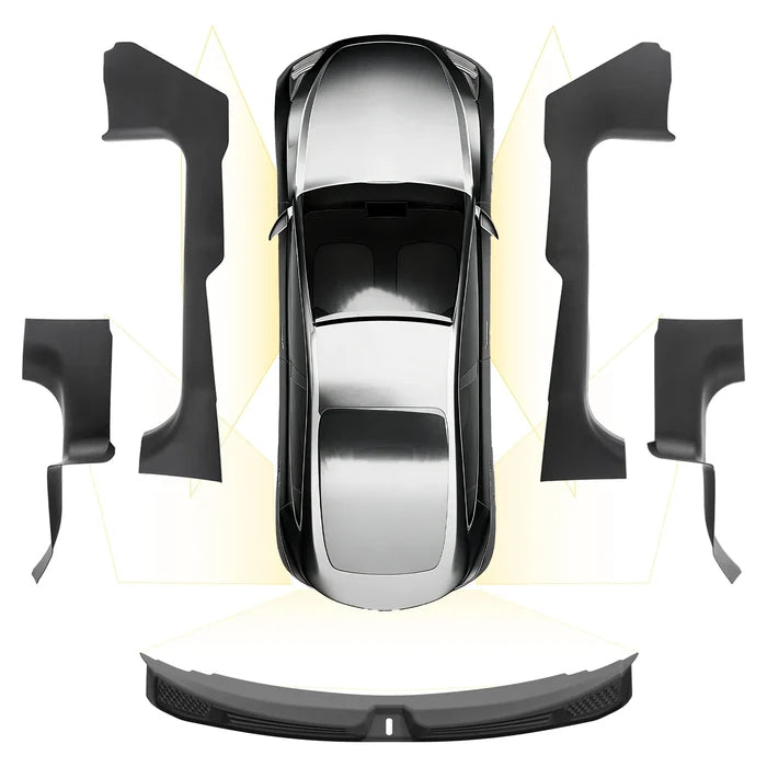 3W Tesla Model 3 Highland 2024-2026 Door Sill Guards 5PCS Trunk Protector Custom Fit Car Accessories TPE Anti-Kick Door Entry Cover