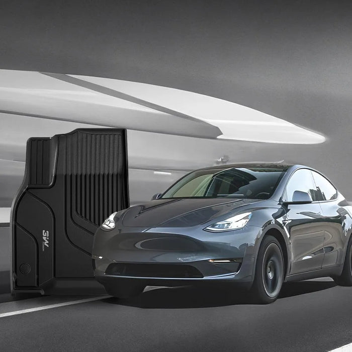 3W Tesla Model Y 2020-2024 Custom Floor Mats / Trunk Mats TPE Material & All-Weather Protection 5-Seater Vehicles & Parts 3Wliners
