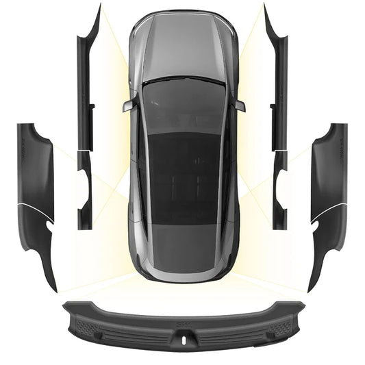 3W Tesla Model Y Juniper Door Sill Protector 2025 2026 Front & Rear, Trunk Sill Protector, Door Entry Guard, Anti-dust Cover, Anti-Scratch Plate, Edge Guards, TPE Customized Car Accessories Black