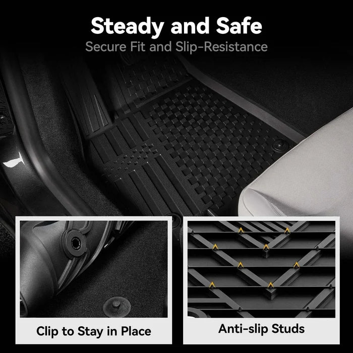 3W Tesla Model Y Juniper 2025 2026 Custom TPE Floor Mats All-Weather Protection 5-Seater
