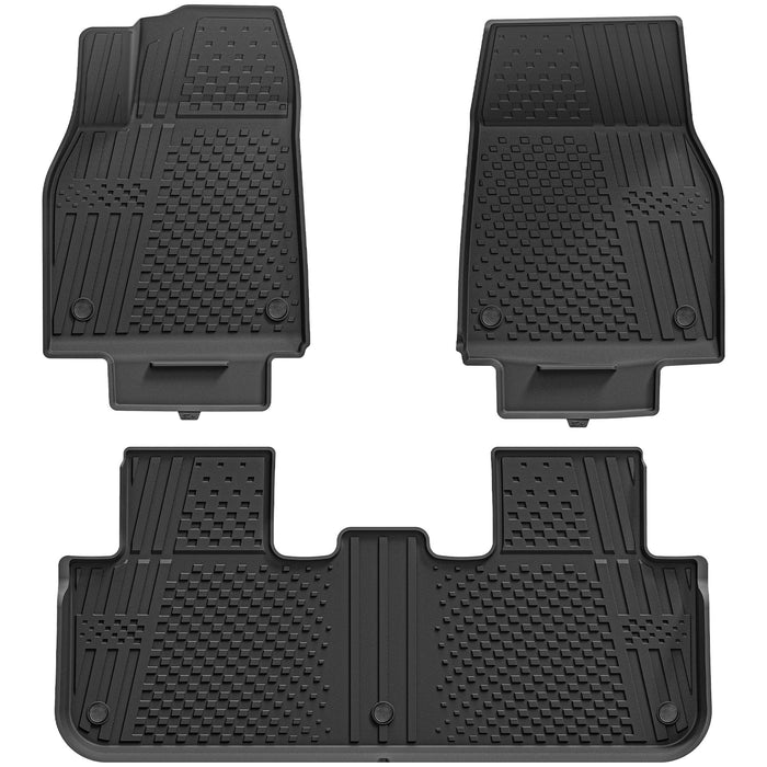 3W Tesla Model Y Juniper 2025 2026 Custom TPE Floor Mats All-Weather Protection 5-Seater