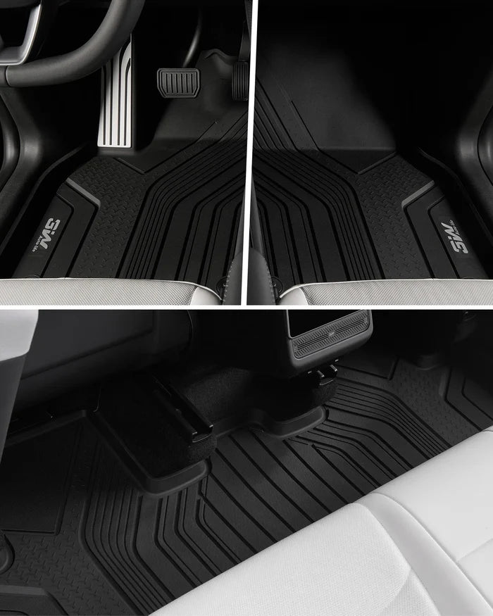 3W Tesla Model Y Standard Floor Mats, 10PCS Set，Floor Mats, Trunk Mats, Frunk Mat, Back Seat Protector，with Mental Pedal, 2025 2026 Model Y Standard Acecessories, TPE All Weather Waterproof Custom Fit Automotive Liners and Truck Car Liners