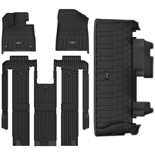3W Toyota 2025 Sienna Platinum 7 Seat Custom Floor Mats / Trunk Mat