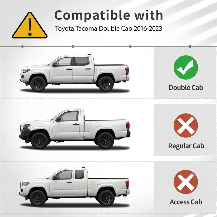 3W Toyota Tacoma 2016-2023 (Double Cab, Automatic Transmission) (Not for Hybrid) Floor Mats Thorex™ All Weather Custom Fit Car Accessories